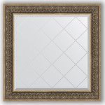 Зеркало с гравировкой Evoform Exclusive-G 89x89 см, в багетной раме - вензель серебряный 101 мм (BY 4336)