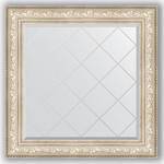 Зеркало с гравировкой Evoform Exclusive-G 90x90 см, в багетной раме - виньетка серебро 109 мм (BY 4340)