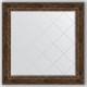 Зеркало с гравировкой Evoform Exclusive-G 112x112 см, в багетной раме - состаренное дерево с орнаментом 120 мм (BY 4473)