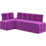 Кухонный угловой диван Мебелико Люксор микровельвет (фиолетовый) угол левый
