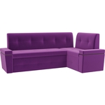 Кухонный угловой диван АртМебель Деметра микровельвет (фиолетовый) правый угол