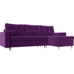 Угловой диван Мебелико Белфаст микровельвет фиолетовый правый угол