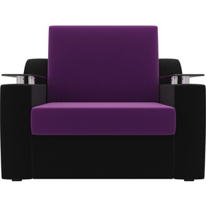 Кресло-кровать АртМебель Сенатор микровельвет фиолетовый/черный (80)