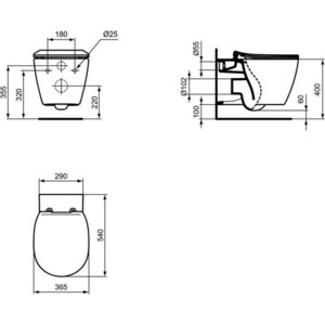 Унитаз подвесной (чаша) Ideal Standard Connect Aquablade (E047901)