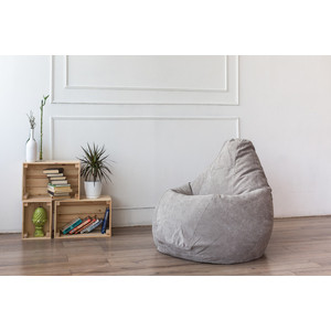 Кресло-мешок DreamBag Серый микровельвет XL 125x85