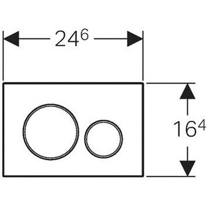 Кнопка смыва Geberit Sigma 20 матовый хром, декоративные кольца хром (115.882.JQ.1)