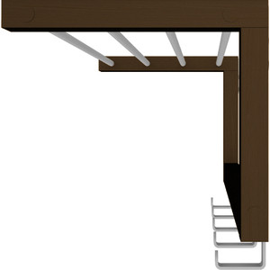 Вешалка настенная Мебелик Дольче темно-коричневый, металлик (П0003227)