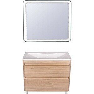 Мебель для ванной Style line Атлантика Люкс 90 напольная, ясень перламутр