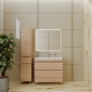 Мебель для ванной Style line Атлантика Люкс 90 напольная, ясень перламутр