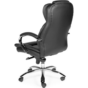 Кресло офисное NORDEN Верса black сталь + хром/черная экокожа