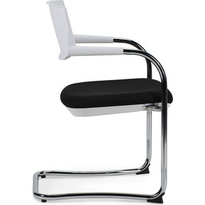Кресло офисное NORDEN Самба white CF/ хром/пластик белый/ткань черная