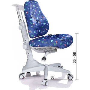 Комплект мебели (стол+полка+кресло+чехол) Mealux EVO Evo-50 BL (Evo-50 BL + Y-528 F) белая столешница/ пластик голубой