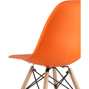 Стул Stool Group Eames оранжевый/деревянные ножки 8056PP light orange + 8056PP legs