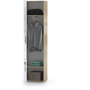 Шкаф для одежды Моби Лайн 08.122 дуб крафт серый/белый глянец (универсальная сборка)