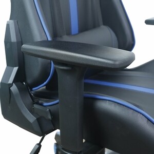 Кресло компьютерное Brabix GT Carbon GM-120 две подушки экокожа черное/синее (531930)