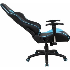 Кресло компьютерное Brabix GT Master GM-110 две подушки экокожа черное/голубое (531928)