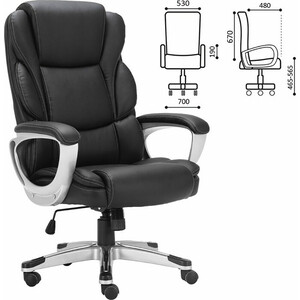 Кресло офисное Brabix Rest EX-555 пружинный блок экокожа черное Premium (531938)
