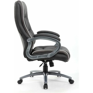 Кресло офисное Brabix Strong HD-009 экокожа черная/ткань серая Premium (531945)