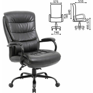 Кресло офисное Brabix Heavy Duty HD-004 экокожа черное Premium (531942)