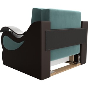Кресло-кровать АртМебель Меркурий велюр бирюза экокожа коричневый (80)