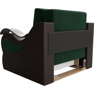 Кресло-кровать АртМебель Меркурий велюр зеленый экокожа коричневый (80)
