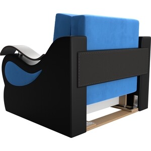 Кресло-кровать АртМебель Меркурий велюр голубой экокожа черный (60)