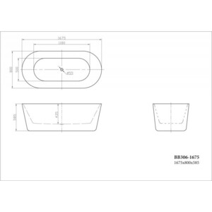 Акриловая ванна BelBagno 170х80 слив-перелив хром (BB306-1675, BB39-OVF-CRM)