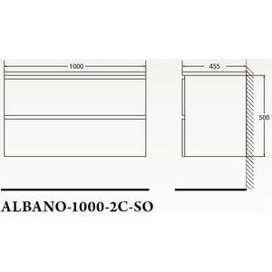 Тумба с раковиной BelBagno Albano 100 bianco lucido (ALBANO-1000-2C-SO-BL, BB1000/455-LV-MR-ALR)