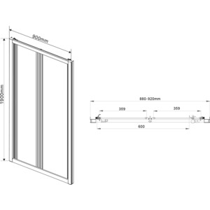 Душевая дверь Vincea Garda VDB-1G 90x190 рифленная Шиншилла, хром (VDB-1G900CH)