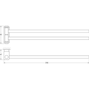 Полотенцедержатель поворотный Artwelle Regen двойной 40 см, хром (8331)