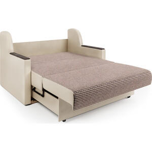 Диван-кровать Шарм-Дизайн Аккорд Д 120 Корфу коричневый и экокожа беж