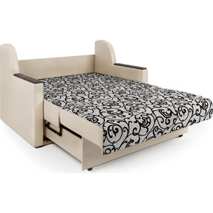 Диван-кровать Шарм-Дизайн Аккорд Д 120 экокожа беж и узоры