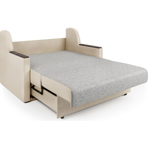 Диван-кровать Шарм-Дизайн Аккорд Д 140 экокожа беж и серый шенилл