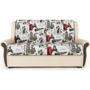 Диван-кровать Шарм-Дизайн Аккорд М 100 велюр Париж и экокожа беж