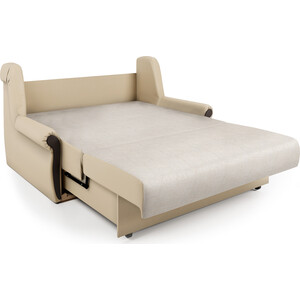 Диван-кровать Шарм-Дизайн Аккорд М 100 экокожа беж и шенилл беж