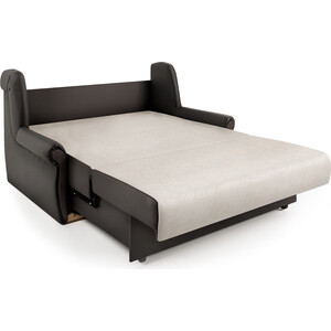 Диван-кровать Шарм-Дизайн Аккорд М 140 экокожа шоколад и шенилл беж