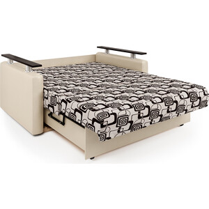 Диван-кровать Шарм-Дизайн Шарм 120 экокожа беж и ромб
