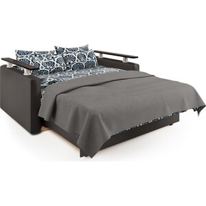Диван-кровать Шарм-Дизайн Шарм 120 экокожа шоколад и шенилл беж