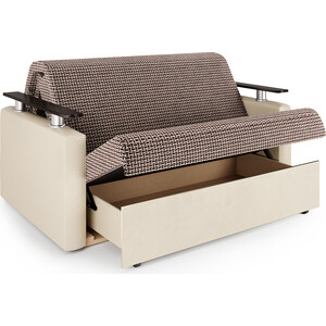 Диван-кровать Шарм-Дизайн Шарм 120 Корфу коричневый и экокожа беж