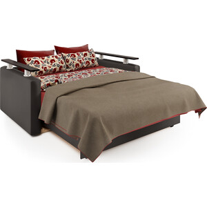 Диван-кровать Шарм-Дизайн Шарм 140 экокожа шоколад и ромб