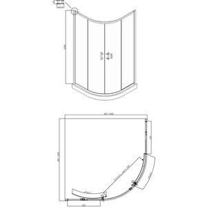 Душевой уголок Ambassador Kingston 100x100 с поддоном, прозрачный, хром (14011105, ЛП00186)