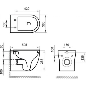 Унитаз подвесной безободковый BelBagno Onda тонкое сиденье микролифт (BB066CHR, BB2111SC)