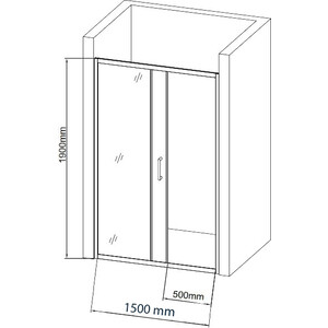 Душевая дверь Aquanet 150х190 прозрачная, хром (SD-1500A)