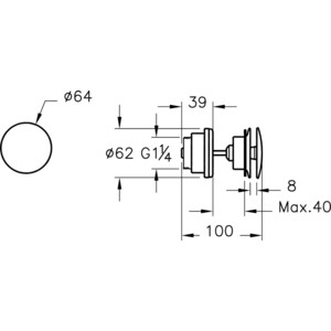 Донный клапан Vitra Origin с переливом нажимной, медный (A4514926)