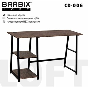 Стол на металлокаркасе Brabix Loft CD-006 морёный дуб (641224)
