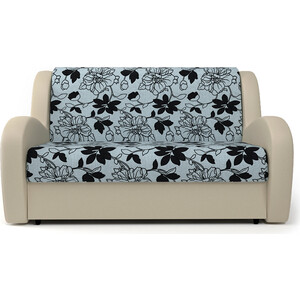 Диван-кровать Шарм-Дизайн Барон 100 шенилл цветы и экокожа беж