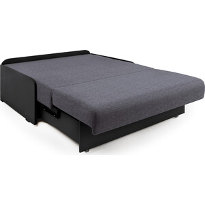 Диван-кровать Шарм-Дизайн Коломбо БП 160 серая рогожка и экокожа черный