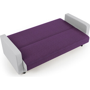 Диван-кровать Шарм-Дизайн Мелодия 120 фиолетовая рогожка и белая экокожа