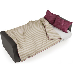 Диван-кровать Шарм-Дизайн Мелодия 120 Мальта узор и экокожа шоколад