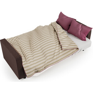 Диван-кровать Шарм-Дизайн Мелодия 120 Корфу коричневый и рогожка шоколад
